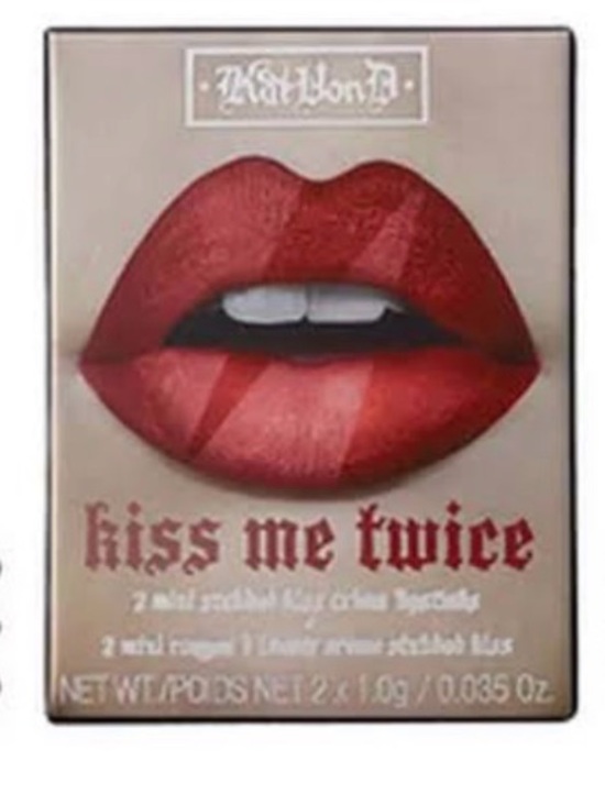 Kat Von D Other - Kat Von D Kitten Mini Kiss Me Twice Studded Kiss Crème Lipstick Duo